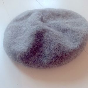 Hat Attack Grey 100% Wool Beret Hat